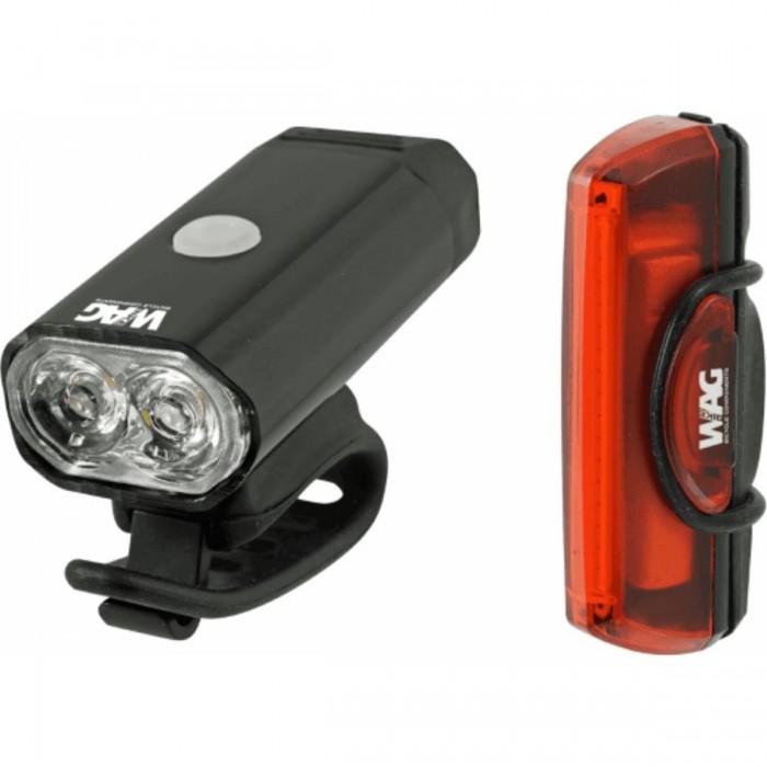 Bike Light Set Front 400lm and Rear 16 COB LED USB Rechargeable - 1