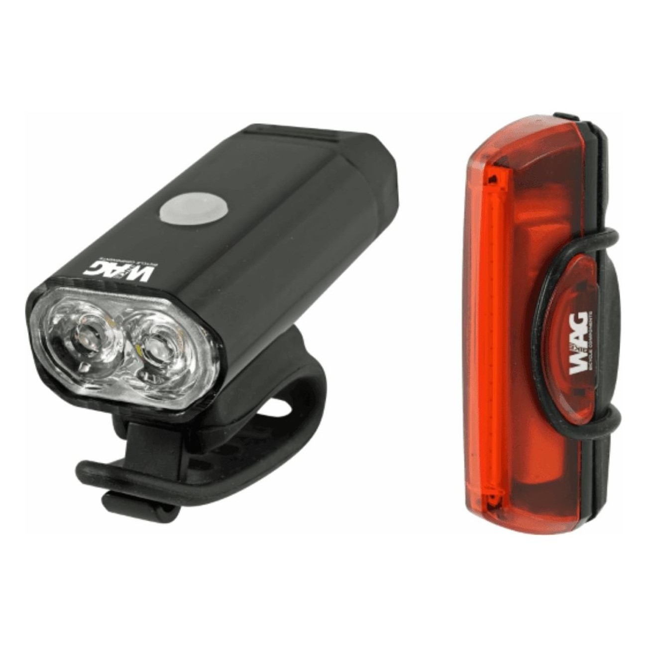 Kit Lumières Vélo Avant 400lm et Arrière 16 COB LED Rechargeables USB - 1