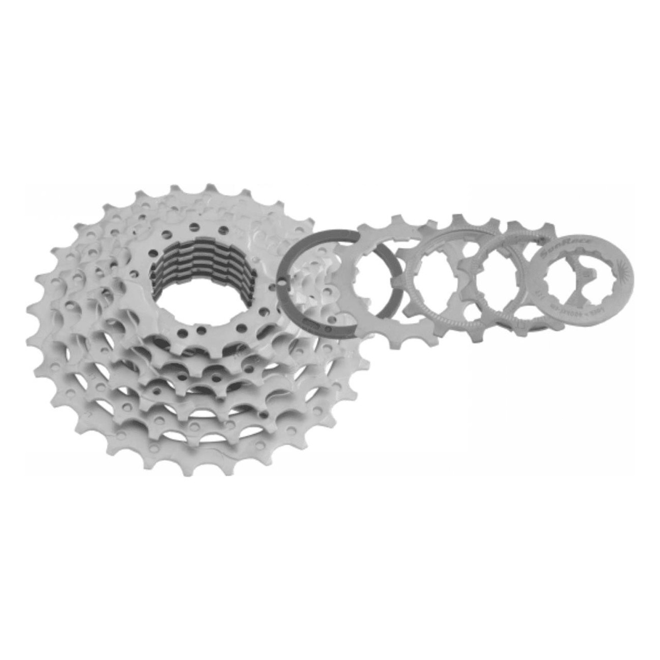 Cassetta 9v 12-25 HG Shimano/Sram per Bici da Corsa - Compatibile con Corpetti Hyperglide, Acciaio, Argento - 1 - Cassette - 