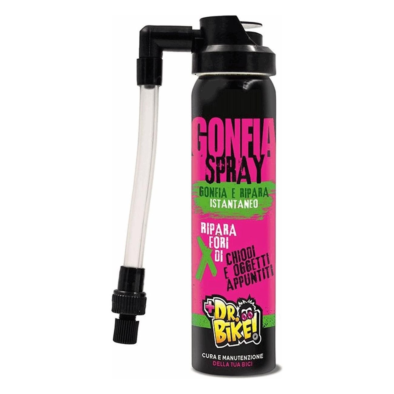 Spray Gonfia e Ripara Dr.Bike 75ml - Compatibile con Valvole Regina, Presta e Schrader - 1 - Riparazione e rappezzi - 8005586229