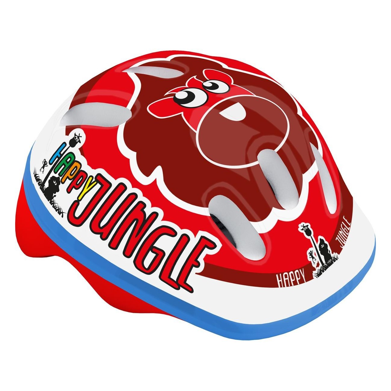 Casque Baby Happy Jungle Artù Rouge XS 44/48cm - Sécurité Certifiée EN1078 - 1