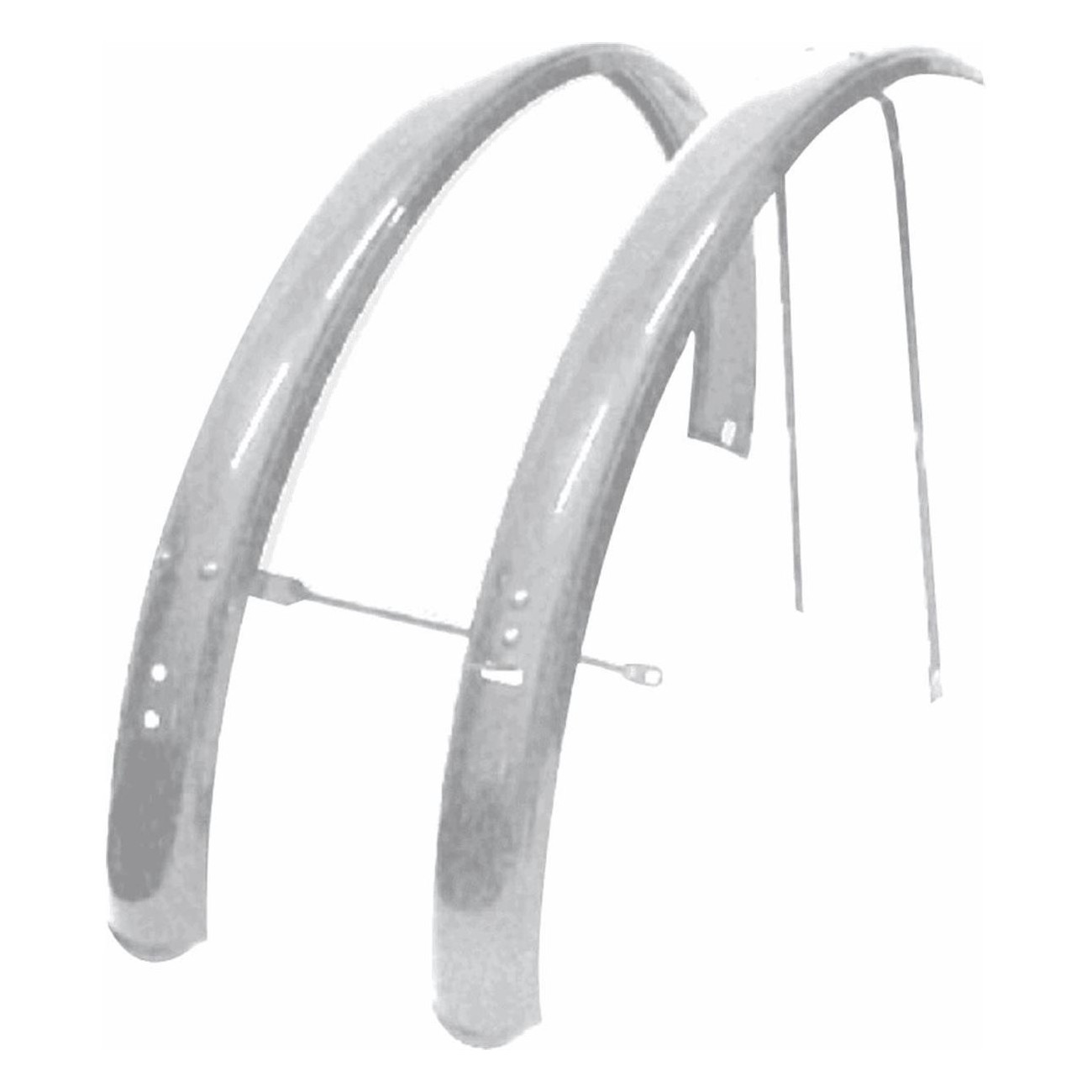 MVTEK 20-Inch Folding Fenders with Chrome Stainless Steel Stays - Pair - 1