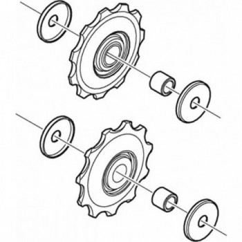 Paire de Poulies de Dérailleur Shimano 105 5700 Noir - Fiable et Compatible - 1