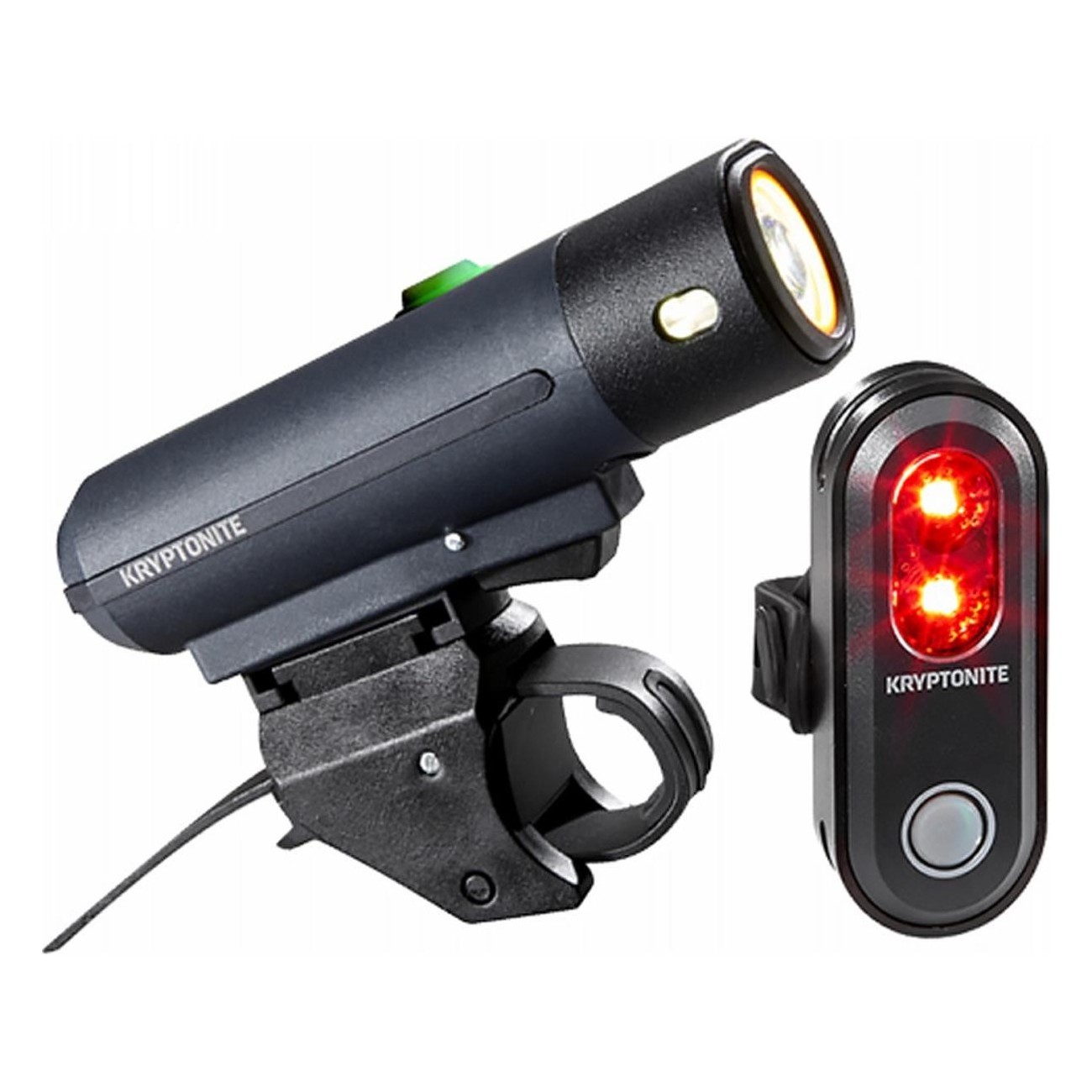 USB Rechargeable Bike Light Set: Front 500lm & Rear 45lm, Black - 1