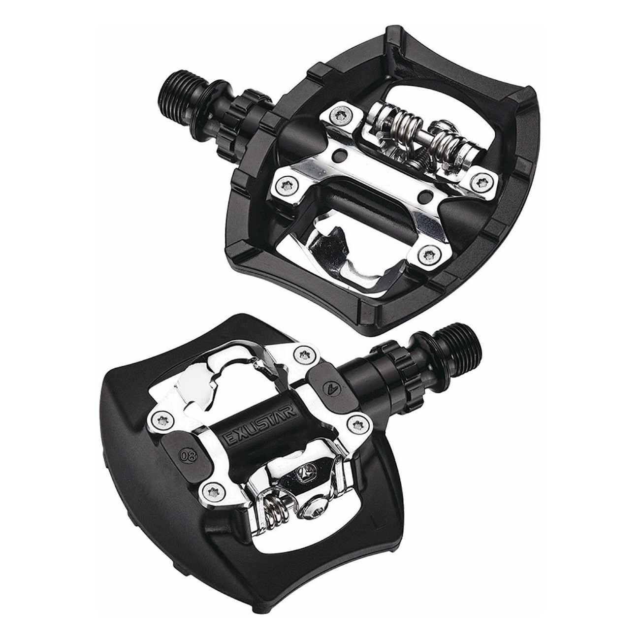 MTB Pedal E-PM811 95x83mm Thermoplastik Schwarz, SPD/FLAT, 333g - 1