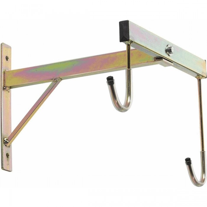 Wall Rack 35x37 cm in Bronze Metal with 2 Elegant Hooks - 1