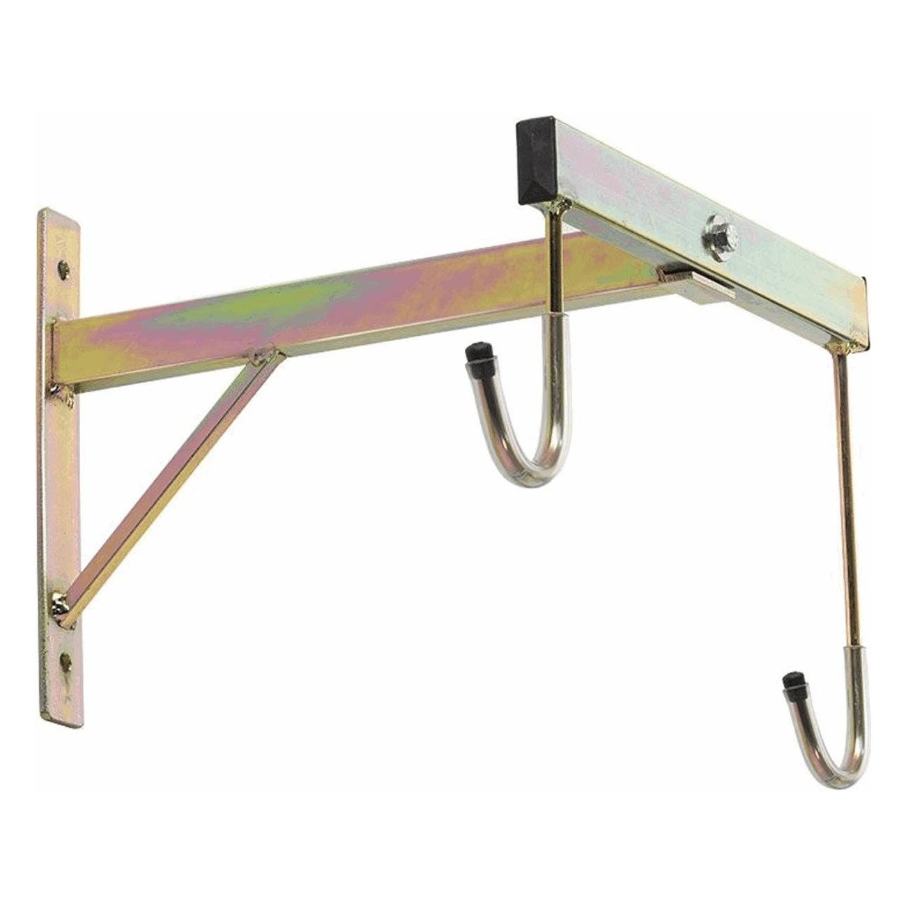 Wall Rack 35x37 cm in Bronze Metal with 2 Elegant Hooks - 1