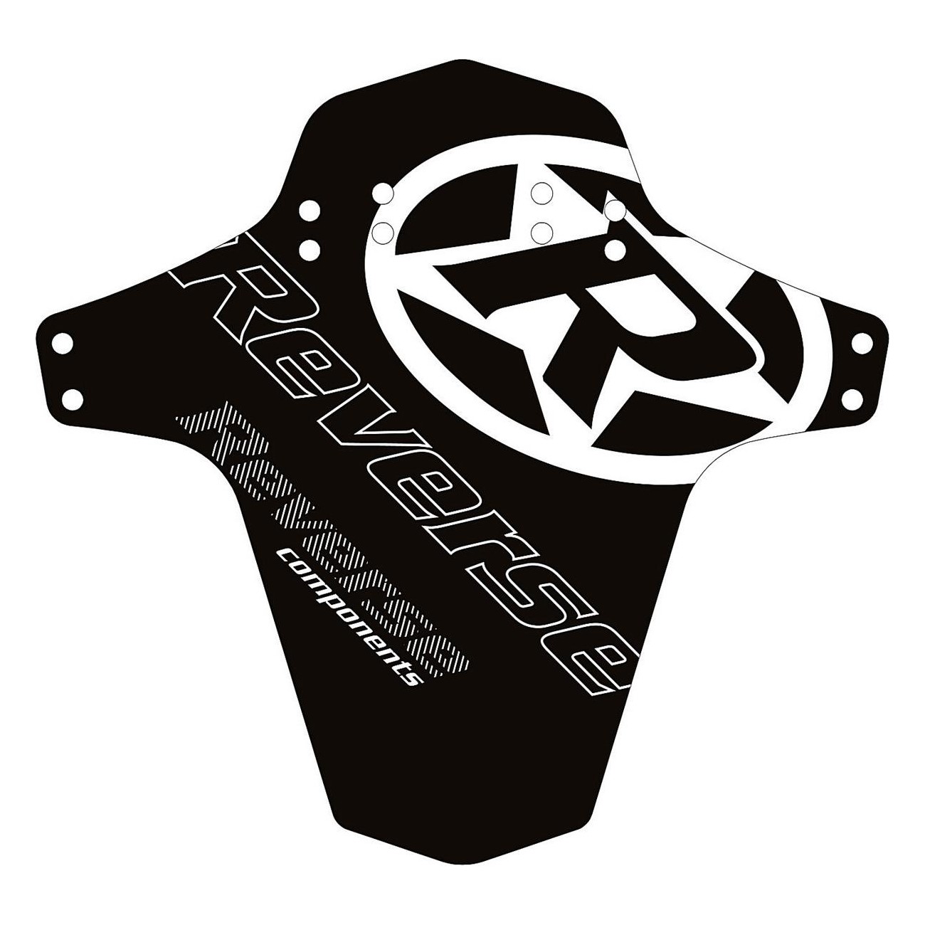 Black/White Reverse Logo Mudguard for Bicycle - Front and Rear Mounting - 1