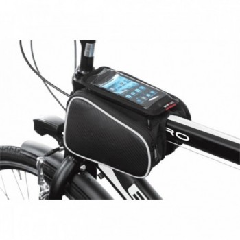 Borsa Porta Smartphone BONINBIKE per Telaio Bicicletta con Tasche Laterali, Nera e Impermeabile - 1 - Borse e bauletti - 8055320