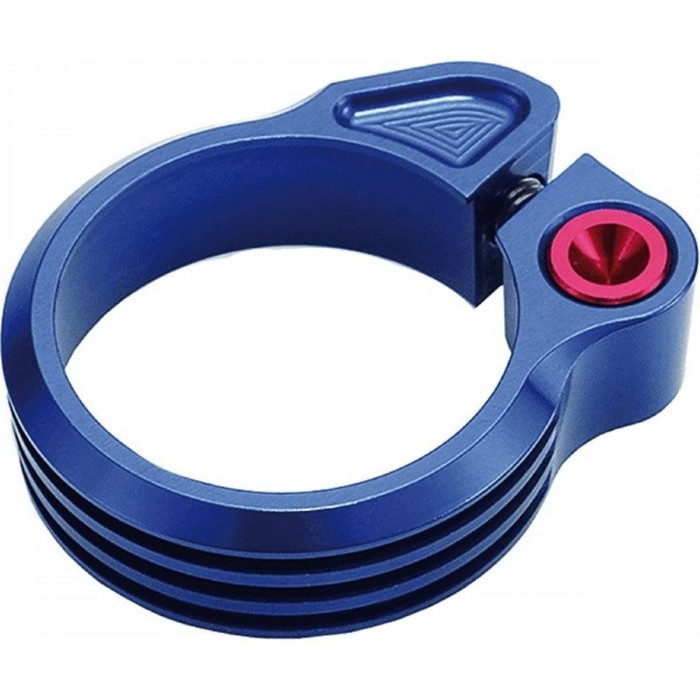 31.8mm Blue Aluminum Seatpost Clamp with Titanium Screws, 14.1g - XON - 1