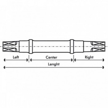 Square Bottom Bracket Axle 35x52x35mm with BSA Thread for Bicycles - 1