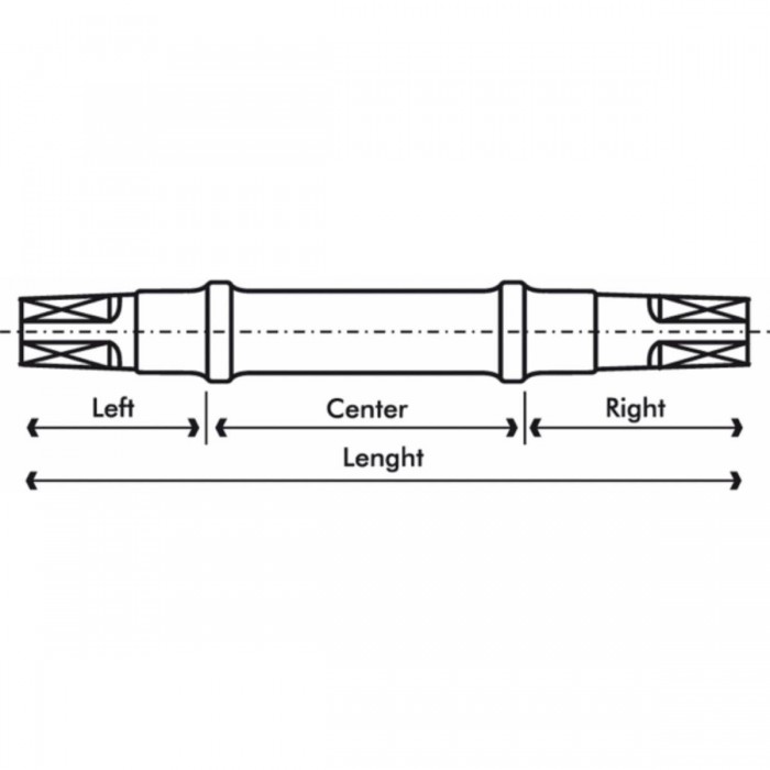 Perno Movimento Centrale Quadro 35x52x35mm con Filetto Inglese BSA per Biciclette - 1 - Altro - 