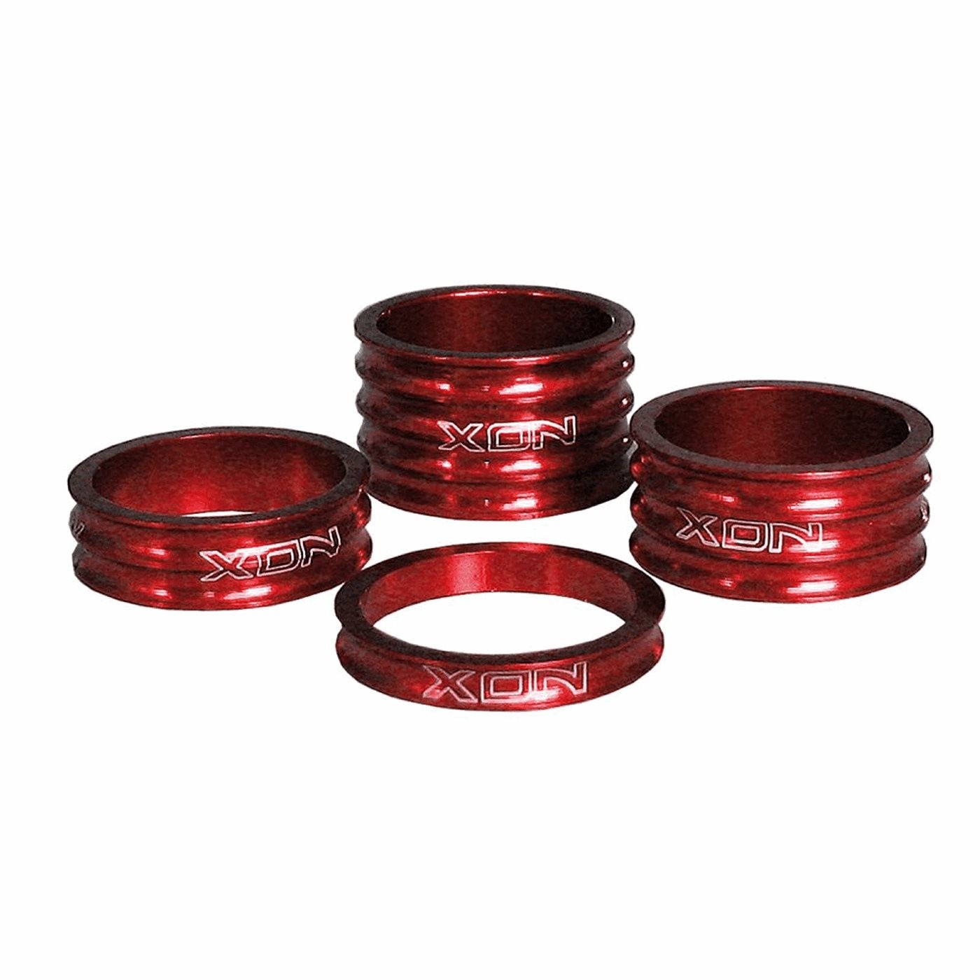 8005586212573 - Lenker Spacer Kit 286mm aus Aluminium Rot - 4 Teile XON Robust und Leicht