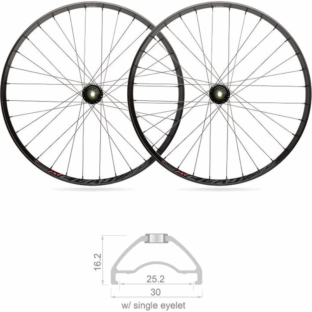 8005586216656 - MTB Tubeless Räder 275 Shimano 10V 25mm 32 Speichen BLACKJACK