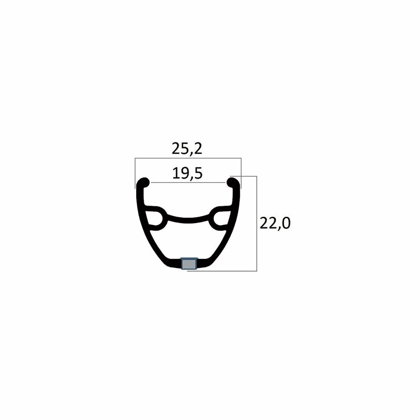 8005586809933 - Aluminiumfelge 275 für Scheibenbremsen 36 Löcher Doppelkammer - MVTEK