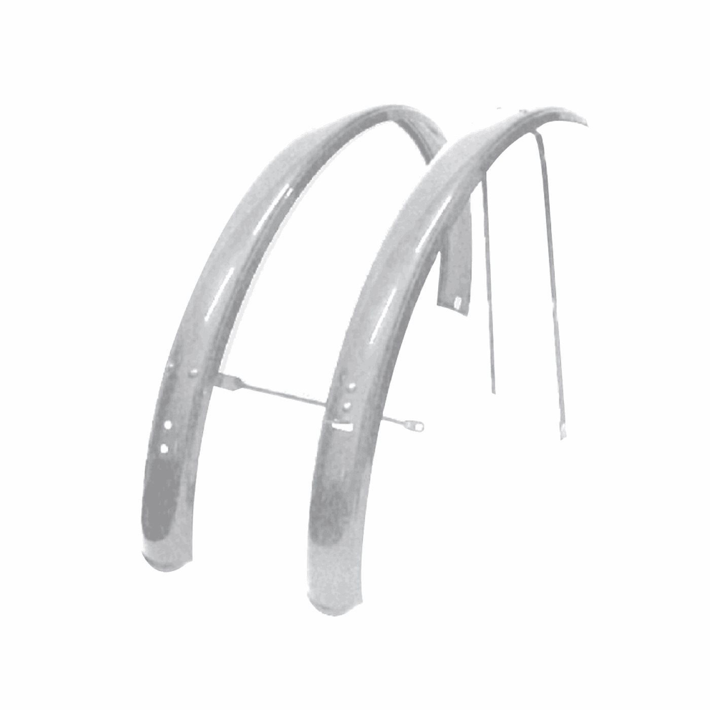 8005586223920 - Mudguards Holland 24 aus schwarz lackiertem Stahl mit MVTEK-Stangen (Paar)