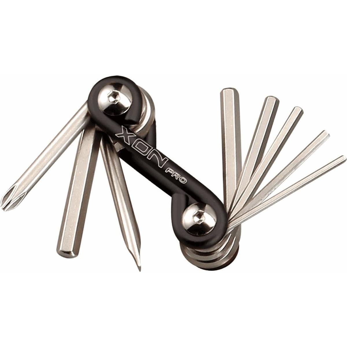 8005586229281 - Multitool 8in1 aus Aluminium XON mit Schraubendrehern und 2-6mm Inbusschlüsseln