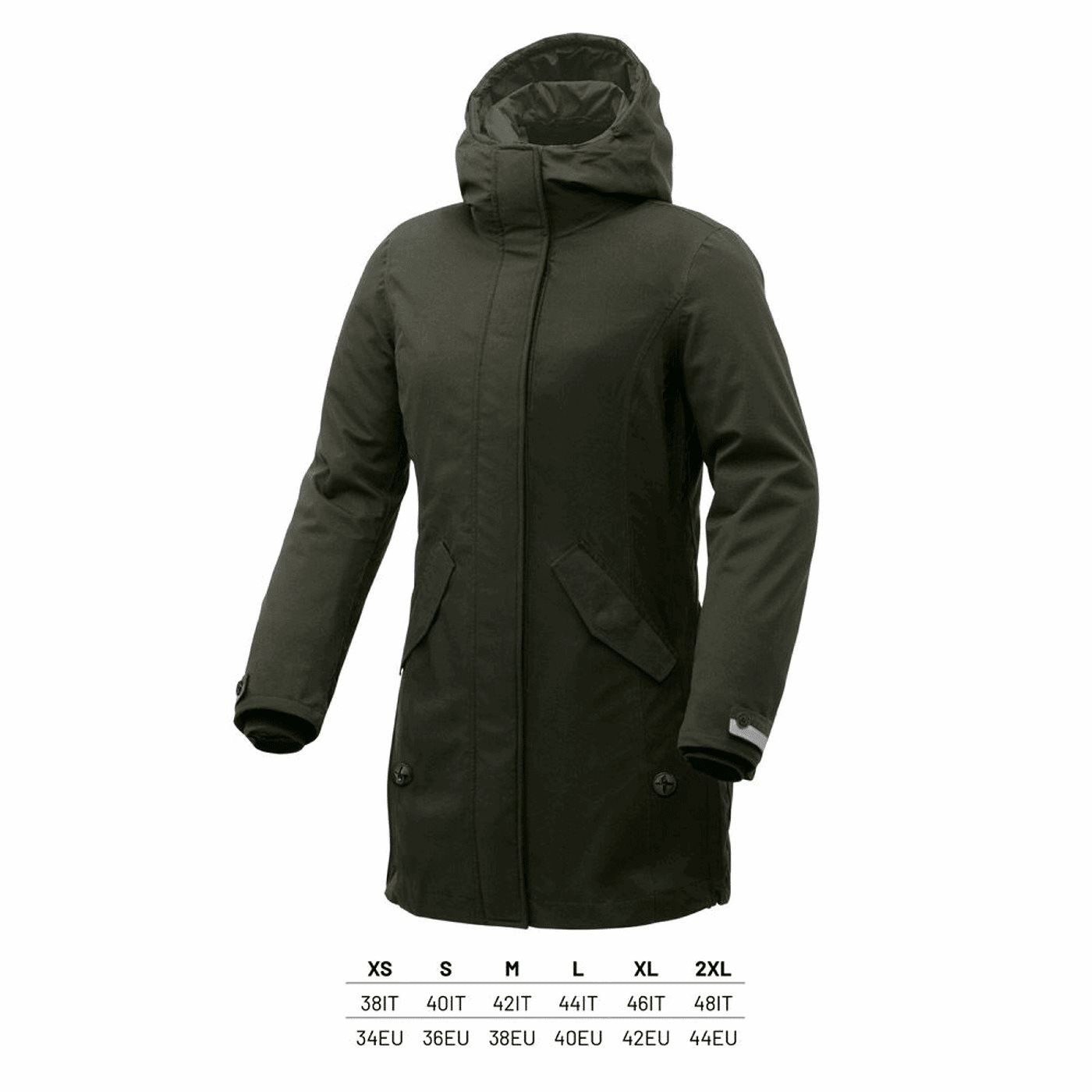 8026492148671 - Damen Parka Jacke 2in1 Grün Airborne Größe L - CE-zertifiziert vielseitig