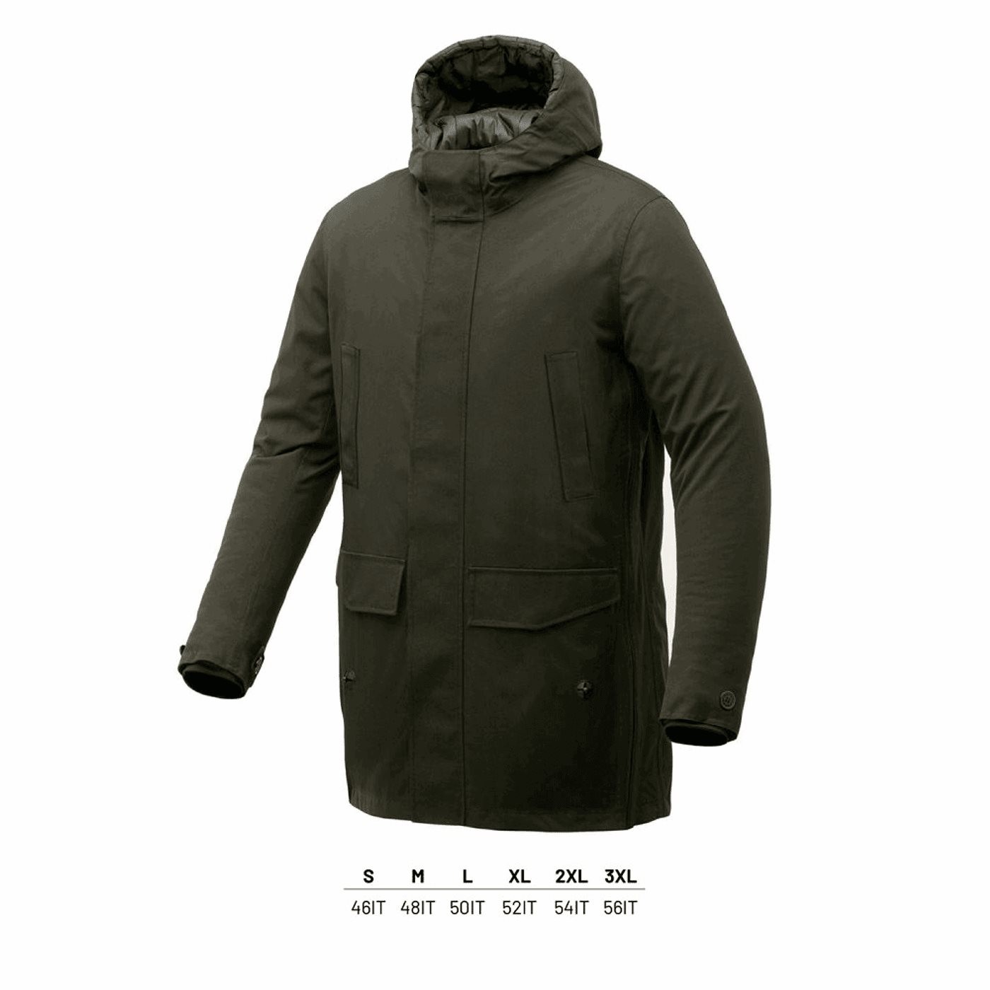 8026492148558 - 2in1 Parka Jacke Grün Airborne XL für Fahrräder CE-zertifiziert abnehmbar