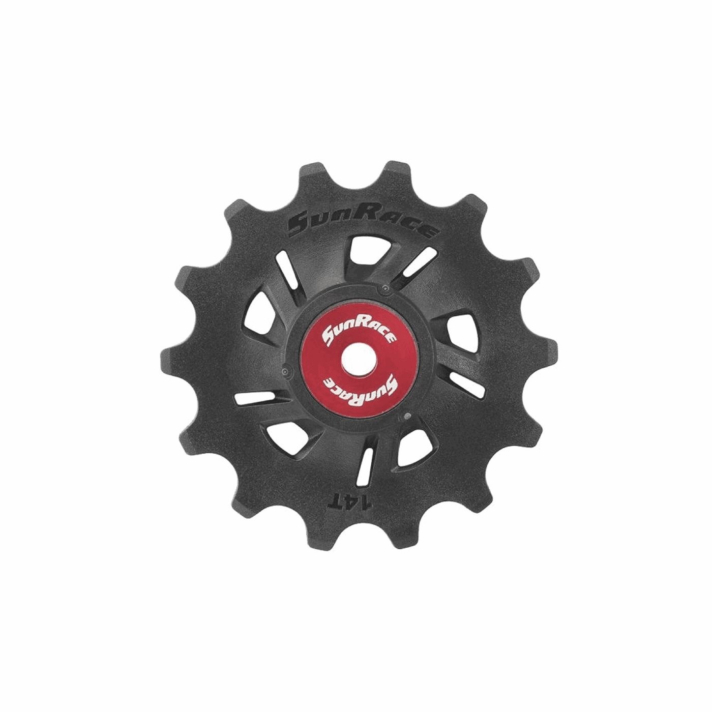 4710944264913 - Universelle 14-Zahn Schaltrolle Schwarz Rot Kompatibel mit Shimano Campagnolo und SRAM - SUNRACE