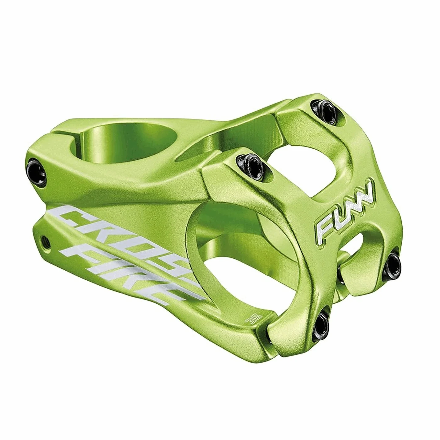 Attacco mtb crossfire 31,8x35mm in alluminio angolo 0° verde