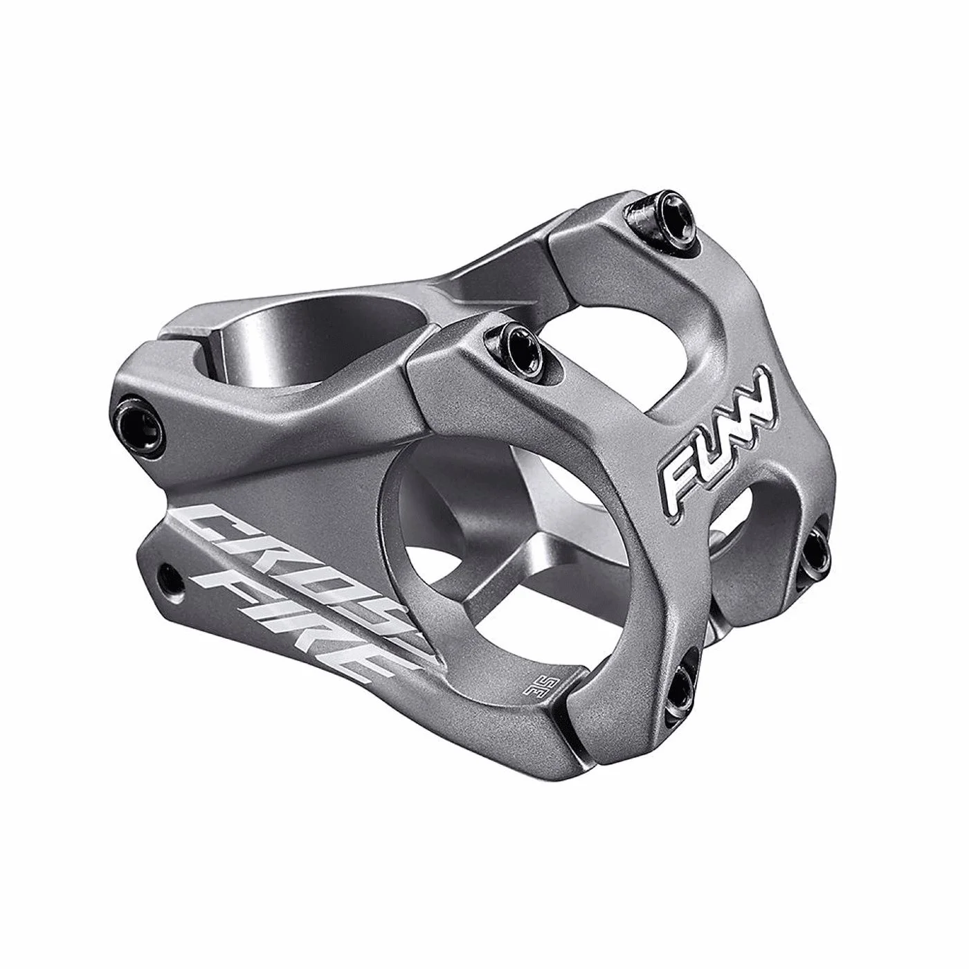 Attacco mtb crossfire 35x35mm in alluminio angolo 0° argento