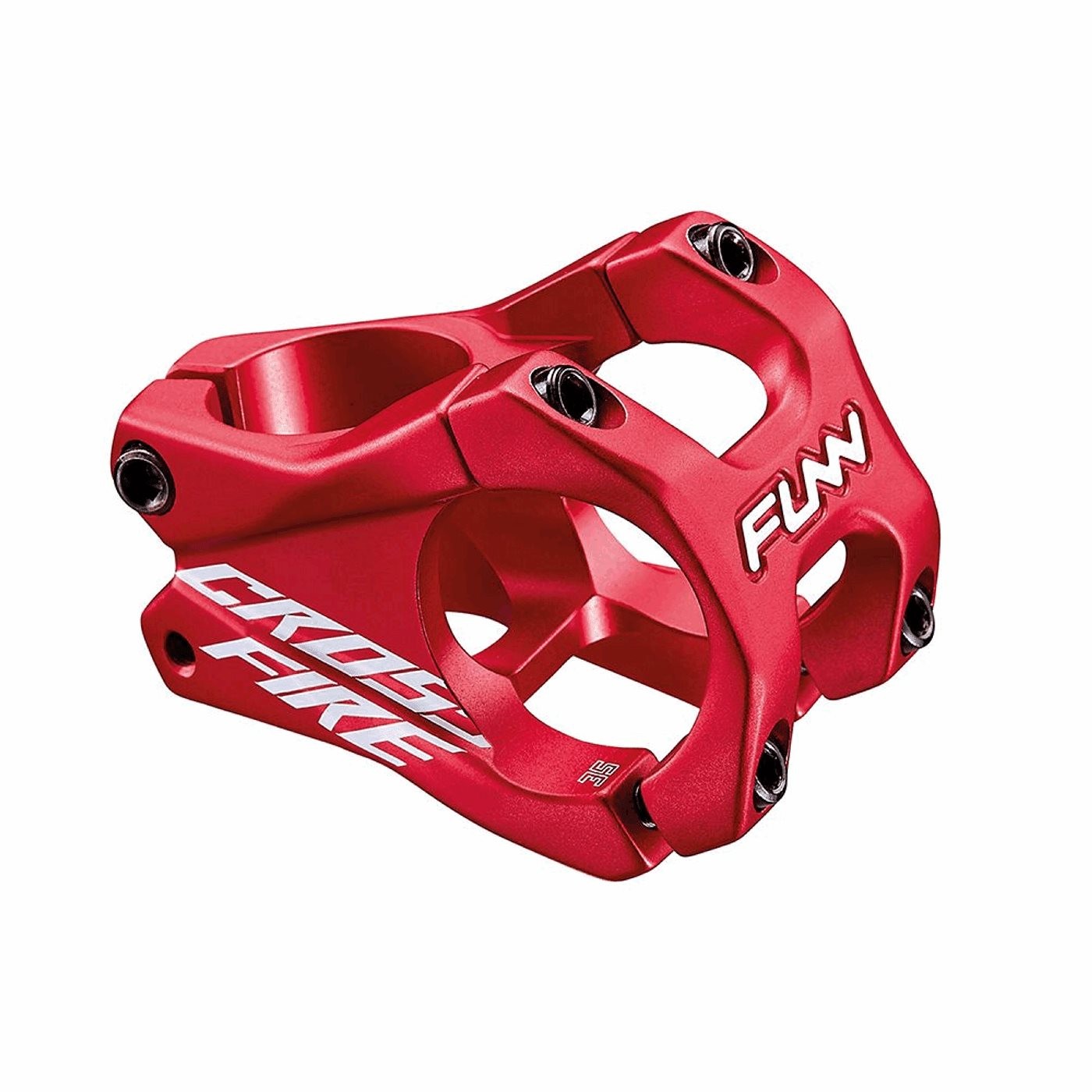 4712931189872 - MTB Vorbau Crossfire 35x35mm aus Aluminium Rot 0° 130g - FUNN