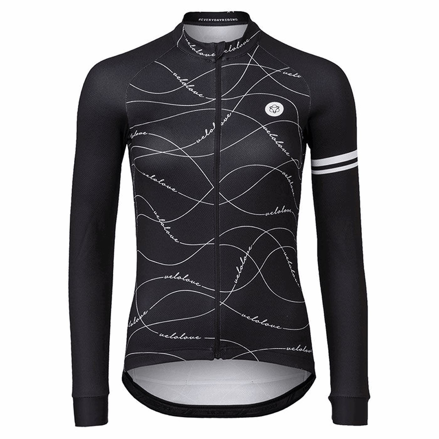 8717565730373 - Sportshirt Damen Velo Wave Schwarz L - Langarm und Atmungsaktiv