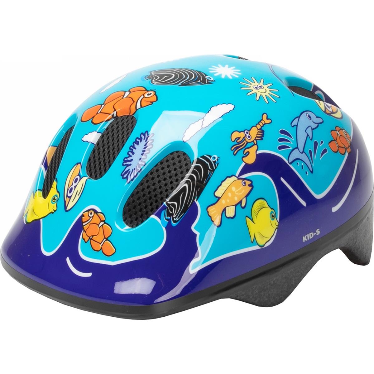 4015493730019 - M-Wave Kinderhelm Kid-S Sea Land Blau Größe S (52-57 cm) mit Visier und Mückenschutz