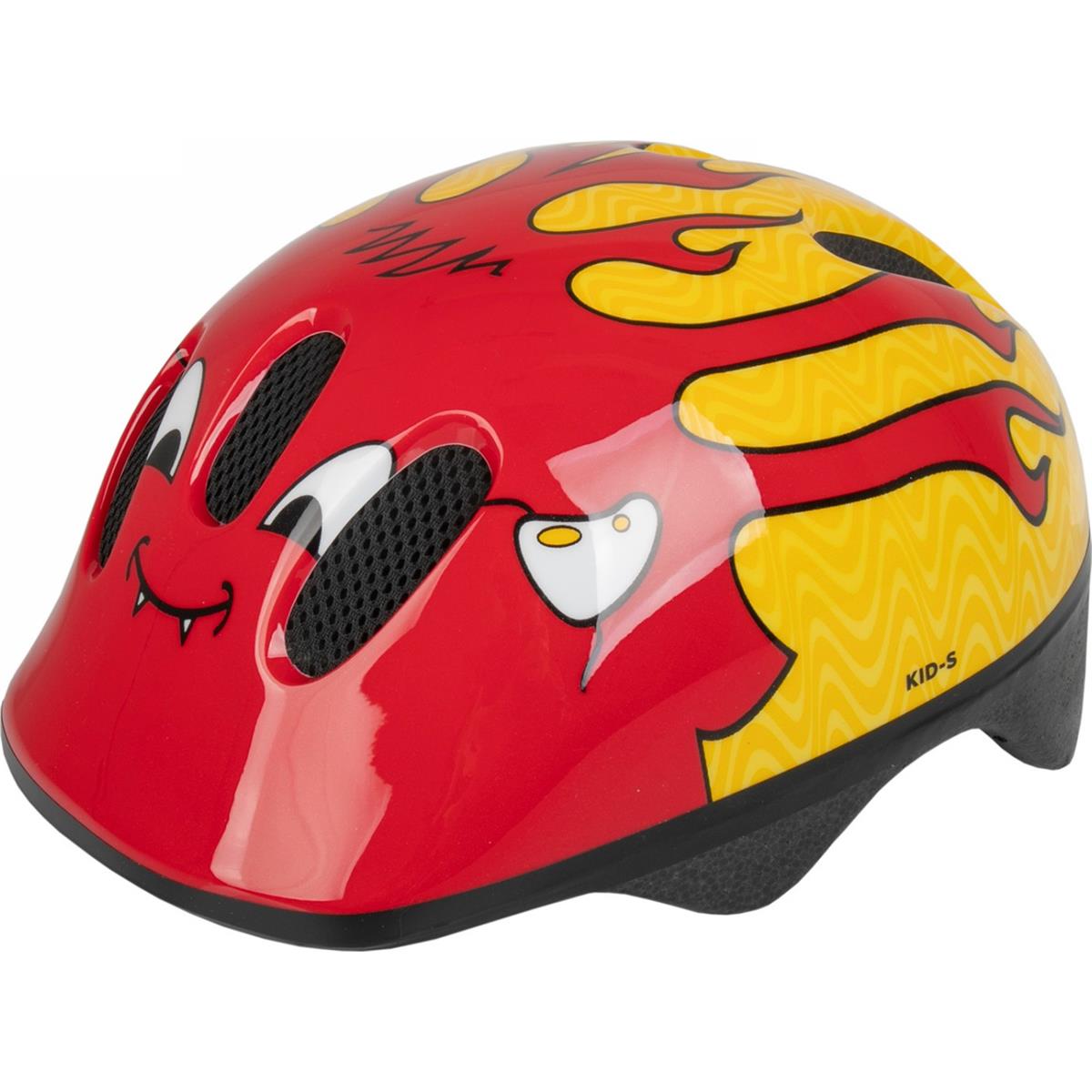 4015493730040 - Ventura Little Devil Kinderhelm Rot Größe S (52-57 cm) mit Visier und Mückenschutz