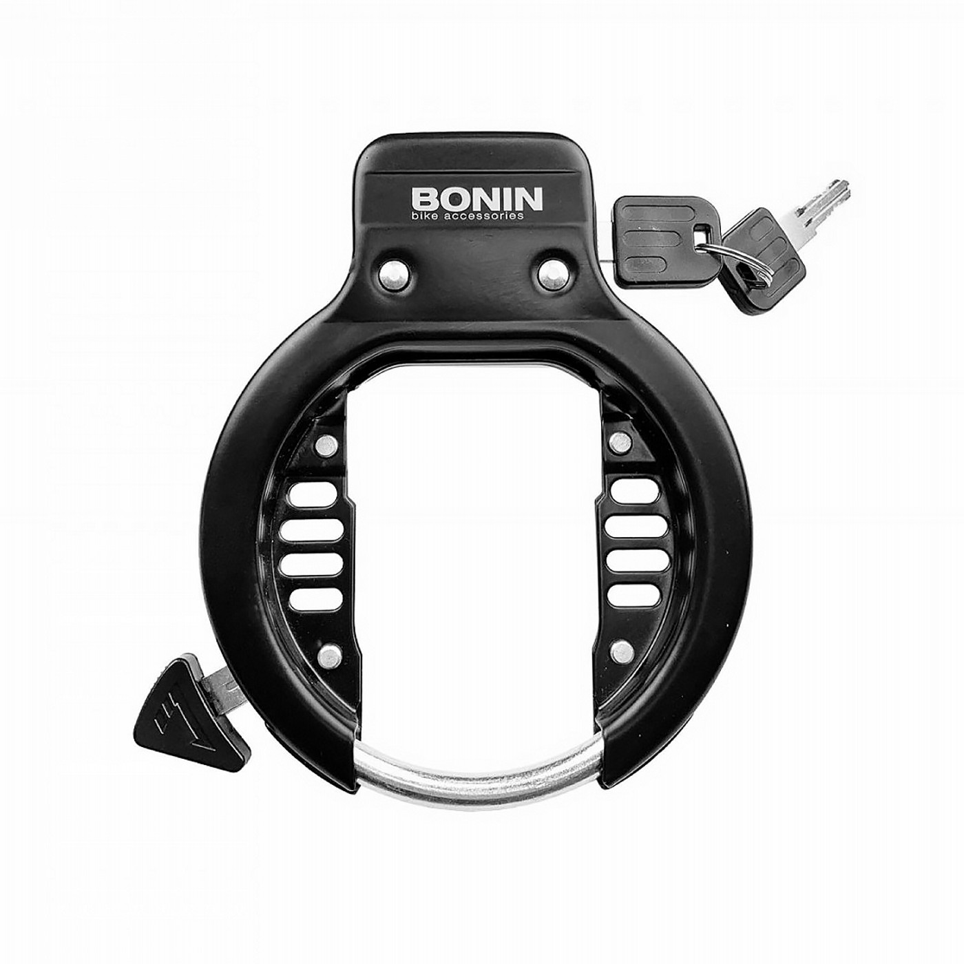 8053329969482 - BONIN Fahrradschloss 57mm Schwarz mit 2 Schrauben Befestigung