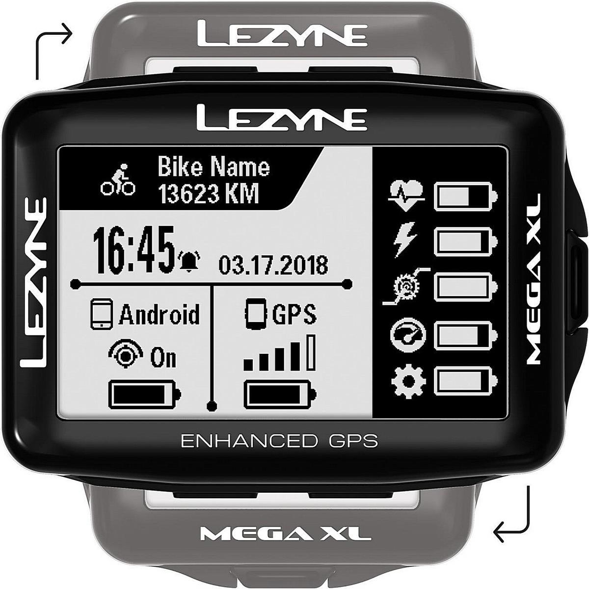 4712805996940 - GPS Computer Lezyne Mega XL Schwarz - 48h Akkulaufzeit IPX7 wasserdicht ANT+ und Bluetooth