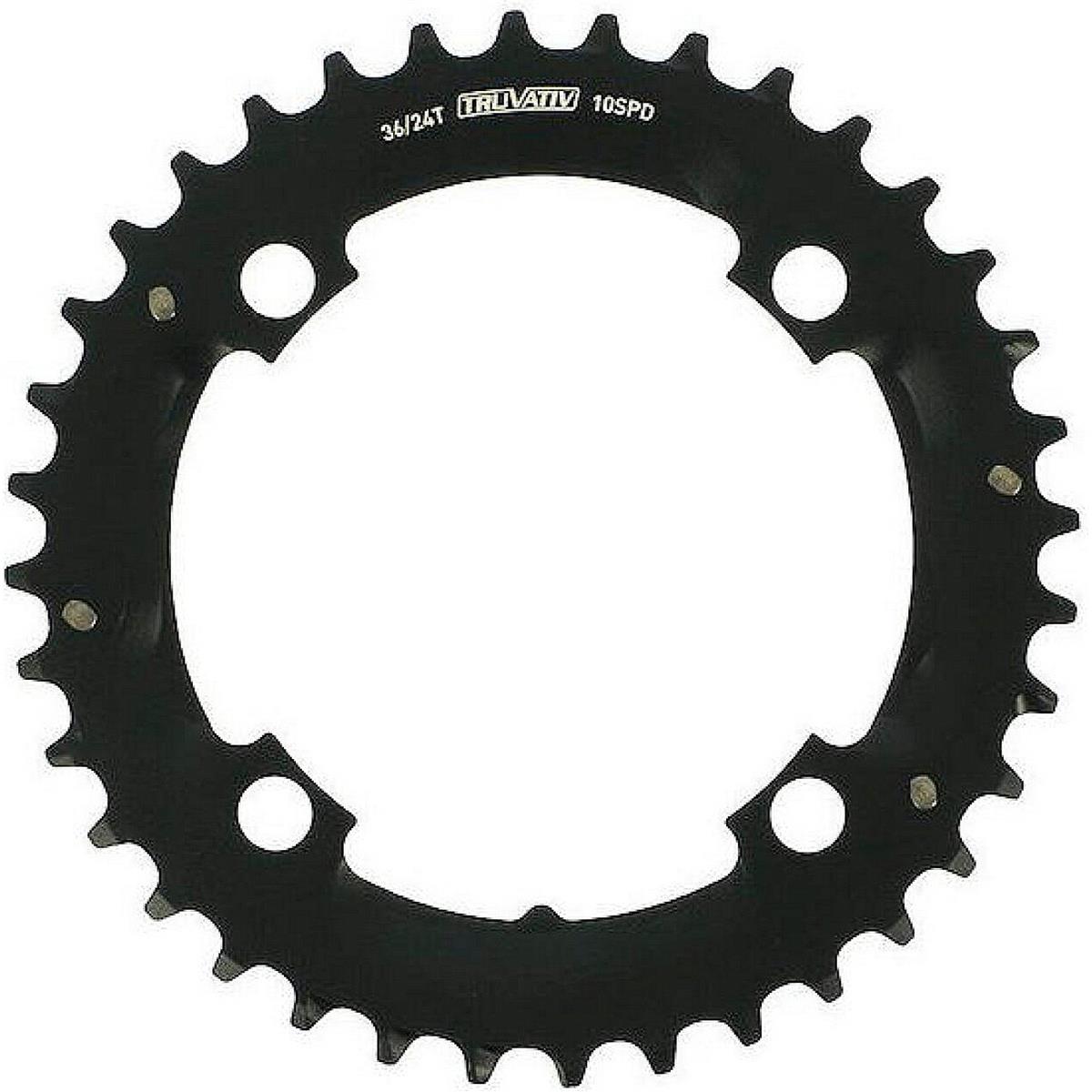 0710845701658 - MTB Kettenblatt 36T 104mm 10V aus mattem Schwarz-Aluminium GXP BB30 kompatibel