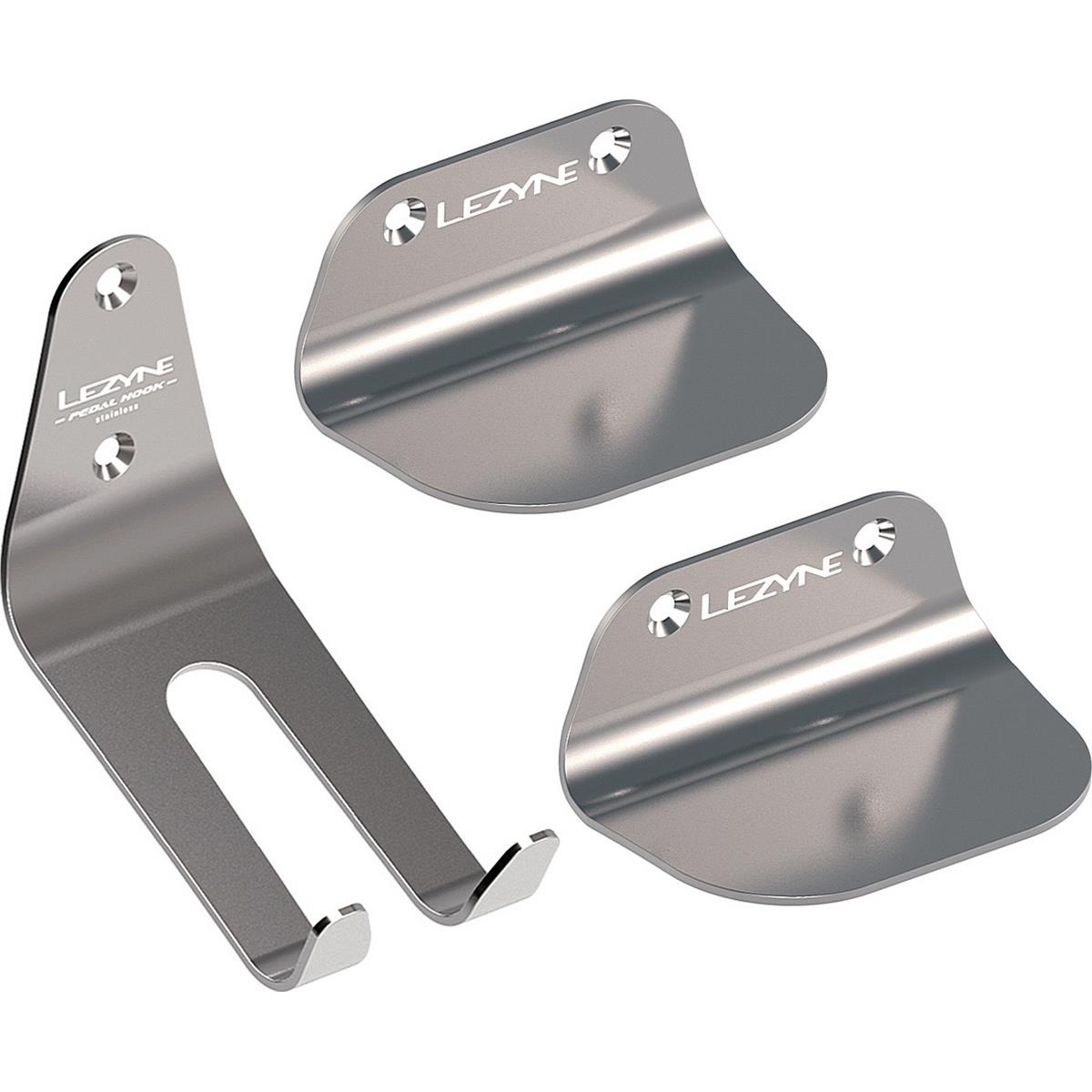 4710582548758 - Lezyne Pedalhaken aus Edelstahl Silber - Eleganter und funktionaler Fahrradhalter