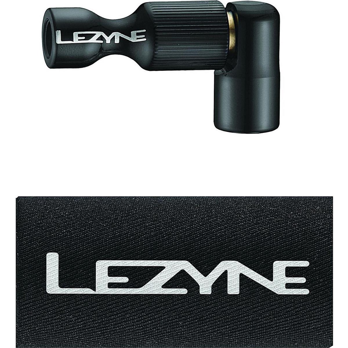 4712805987696 - Lezyne CO2 Trigger Drive CNC Pumpe Kopf Schwarz - Aluminium Auslass für präzises Aufpumpen