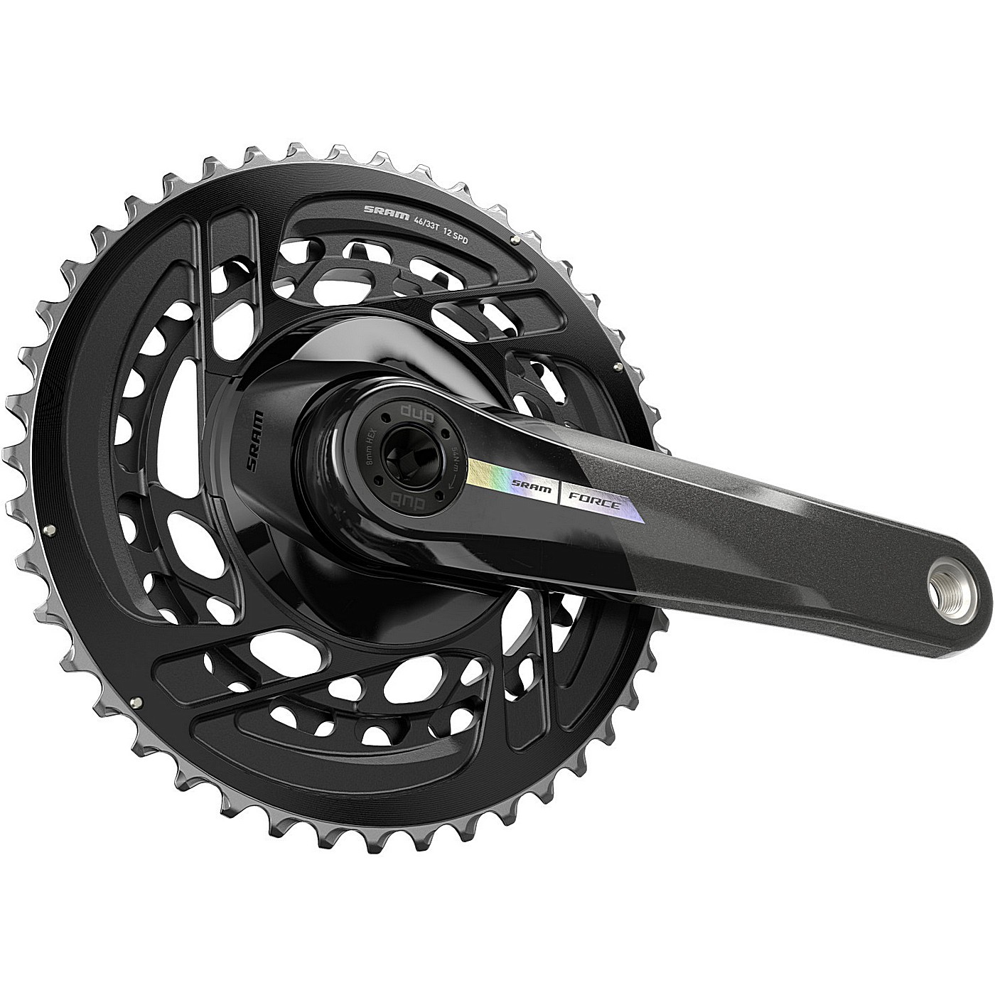 Guarnitura sram force 2x axs 167 5mm 46-33t iridescente senza movimento centrale dub