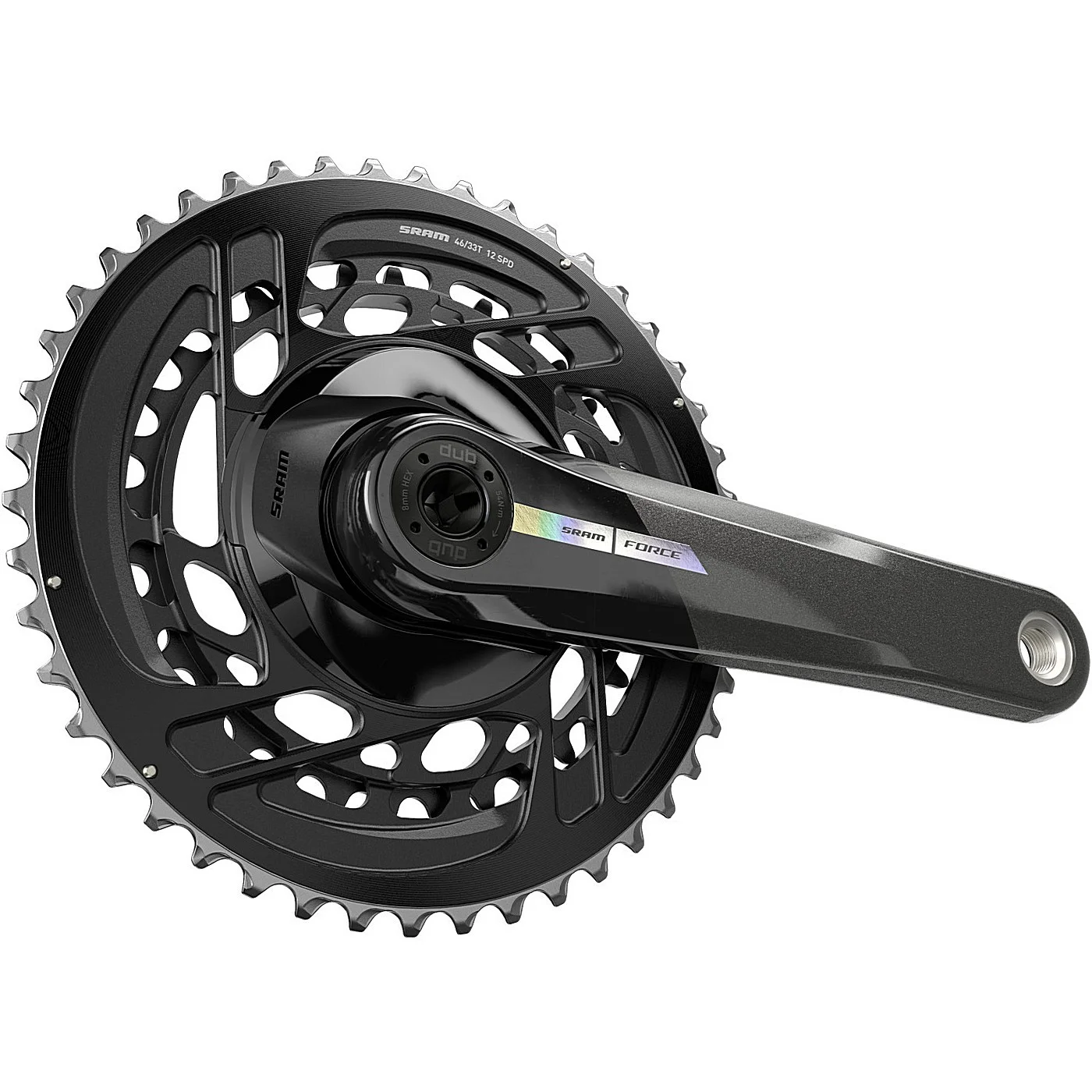 Guarnitura sram force 2x axs 175mm 46-33t iridescent senza movimento centrale dub