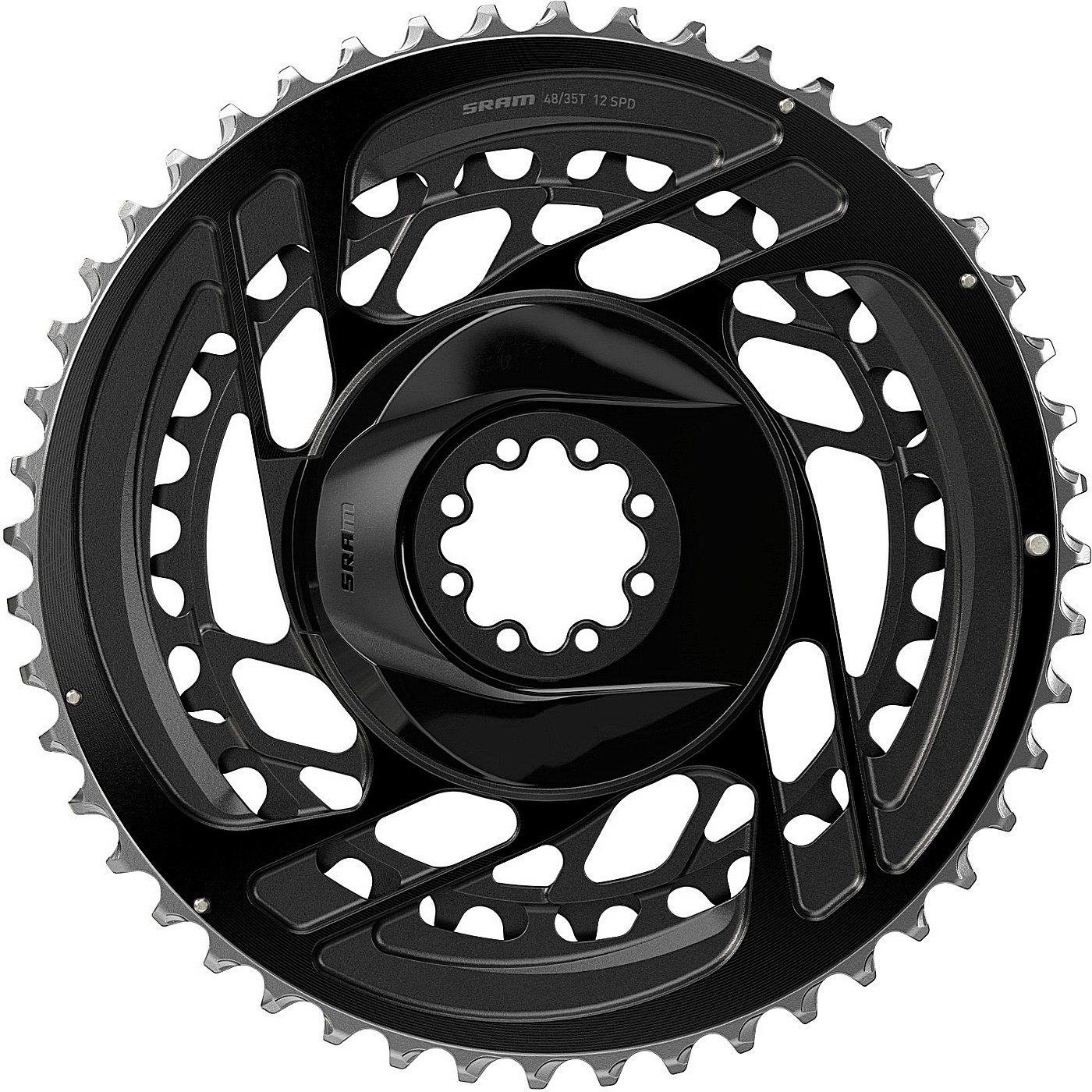 Set corone sram road force axs 48-35t montaggio diretto alluminio nero 12 velocità