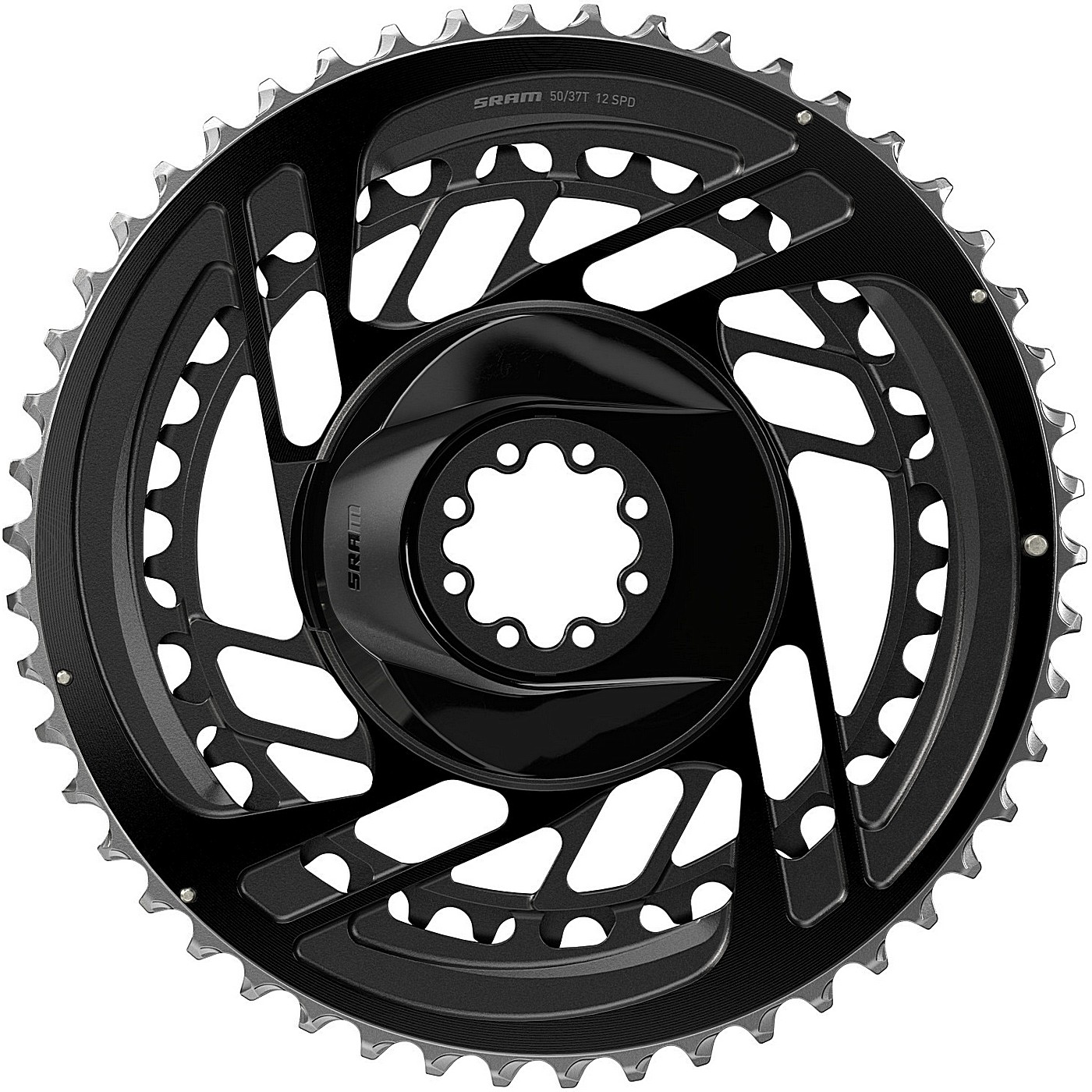 Set corone sram road force axs 50-37t montaggio diretto alluminio nero 12 velocità