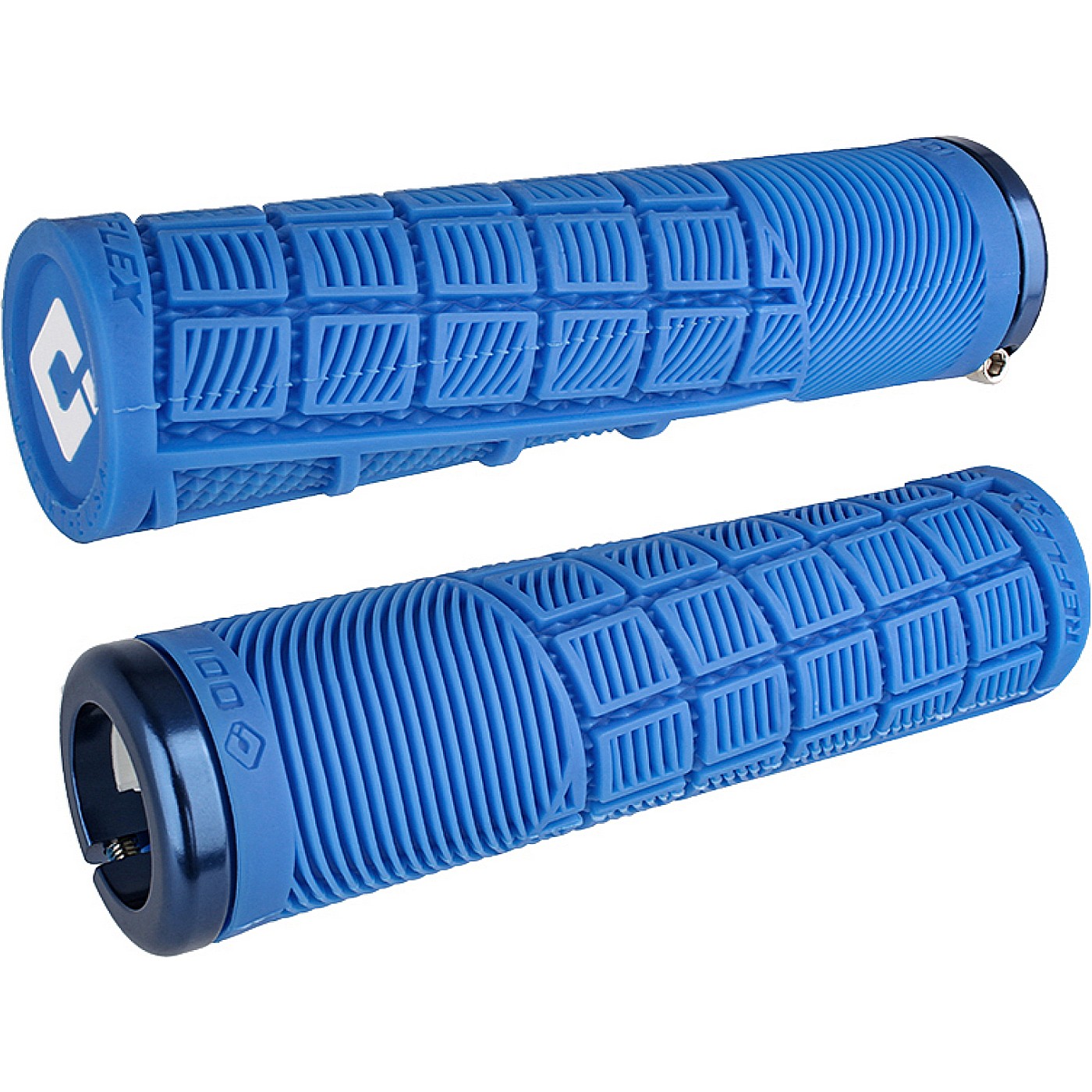 0711484195044 - Odi Grips Reflex XL V21 Lock-On Blau mit Klemmen 135mm für BMX und MTB