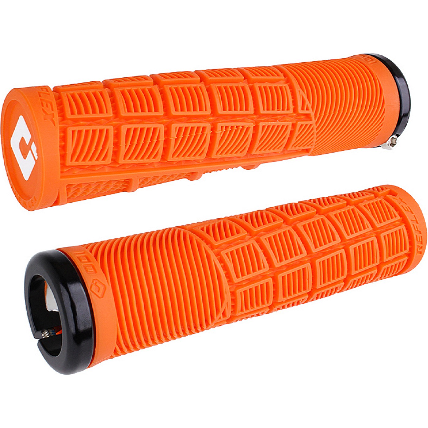 0711484195051 - Odi Reflex V21 Lock-On Griffe Orange mit schwarzen Klemmen 135mm - Komfort und Kontrolle für BMX und MTB