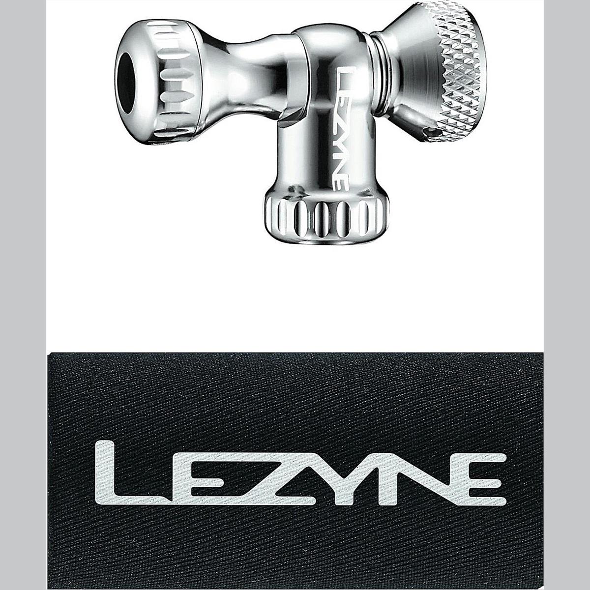 4712805987726 - Lezyne CO2 Pumpe CNC Steuerkopf Aluminium Silber für präzises Aufpumpen