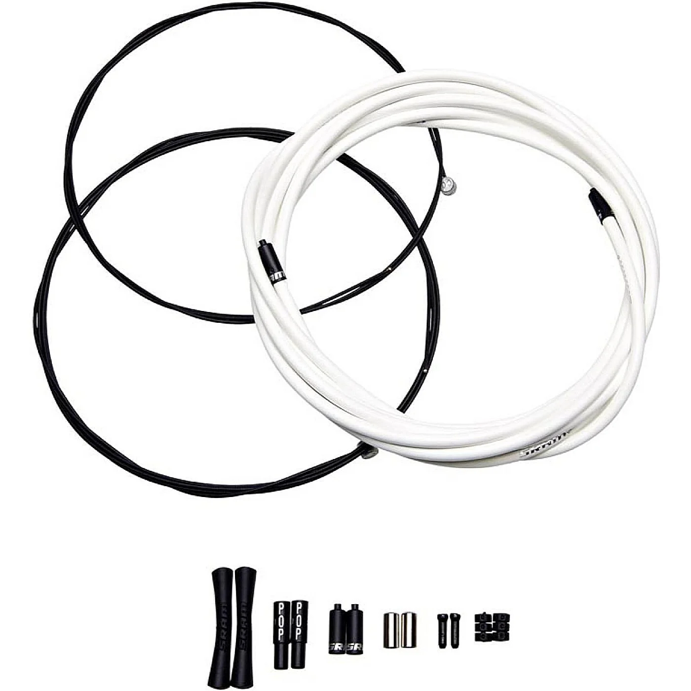 Kit cavi cambio sram slickwire strada/mtb 2x 2300mm 1.1mm 4mm bianco