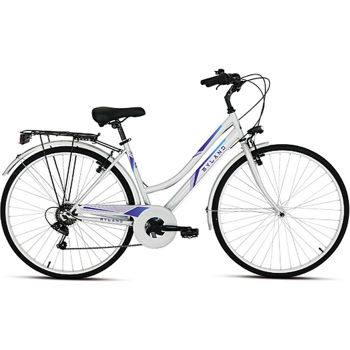 8059796061384 - Damen City Fahrrad 28 Grau-Blau mit Shimano 7-Gang Größe S - MYLAND