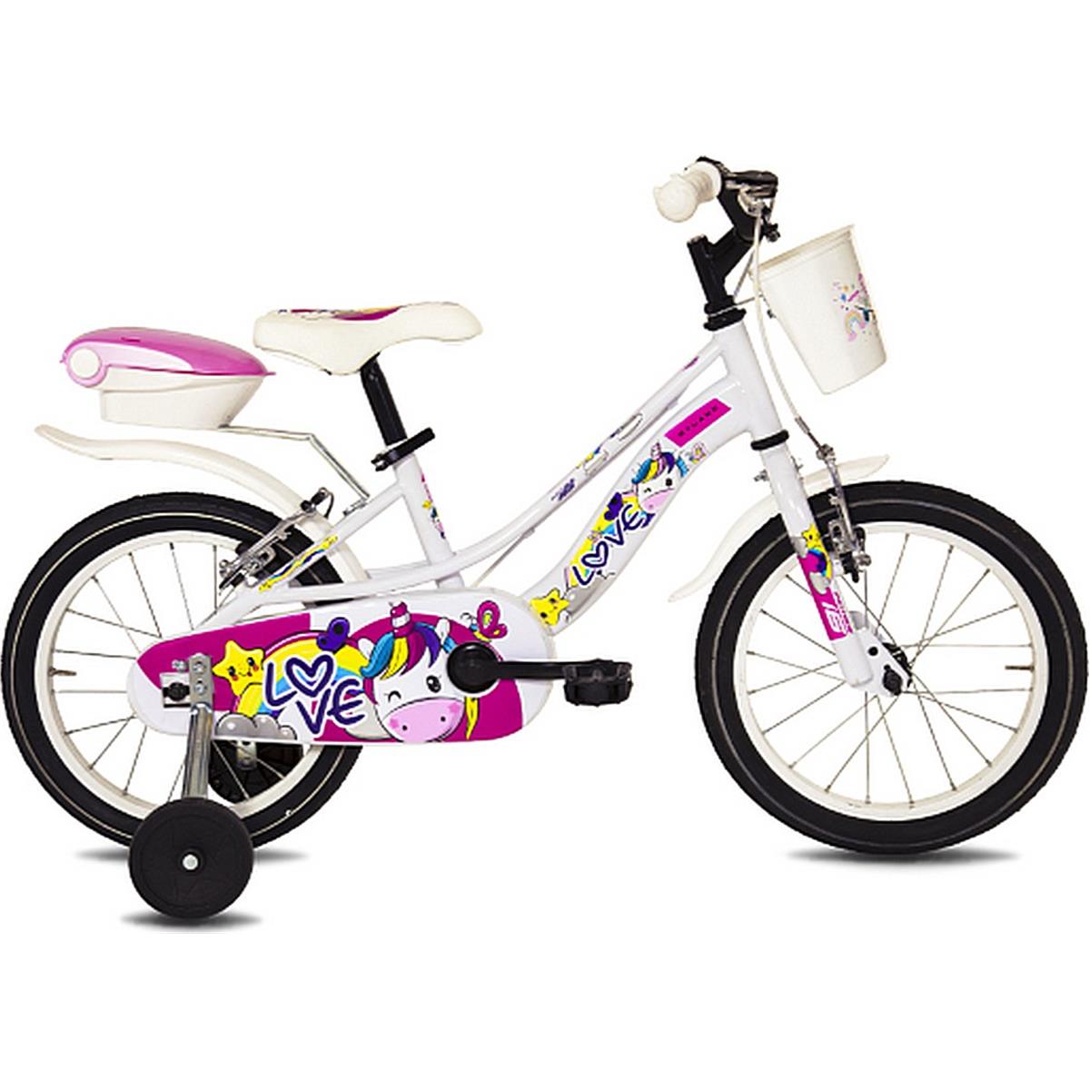 8059796061063 - Kinderfahrrad Love 16 Kid L Weiß Rosa 16 mit V-Brake und Stahlrahmen