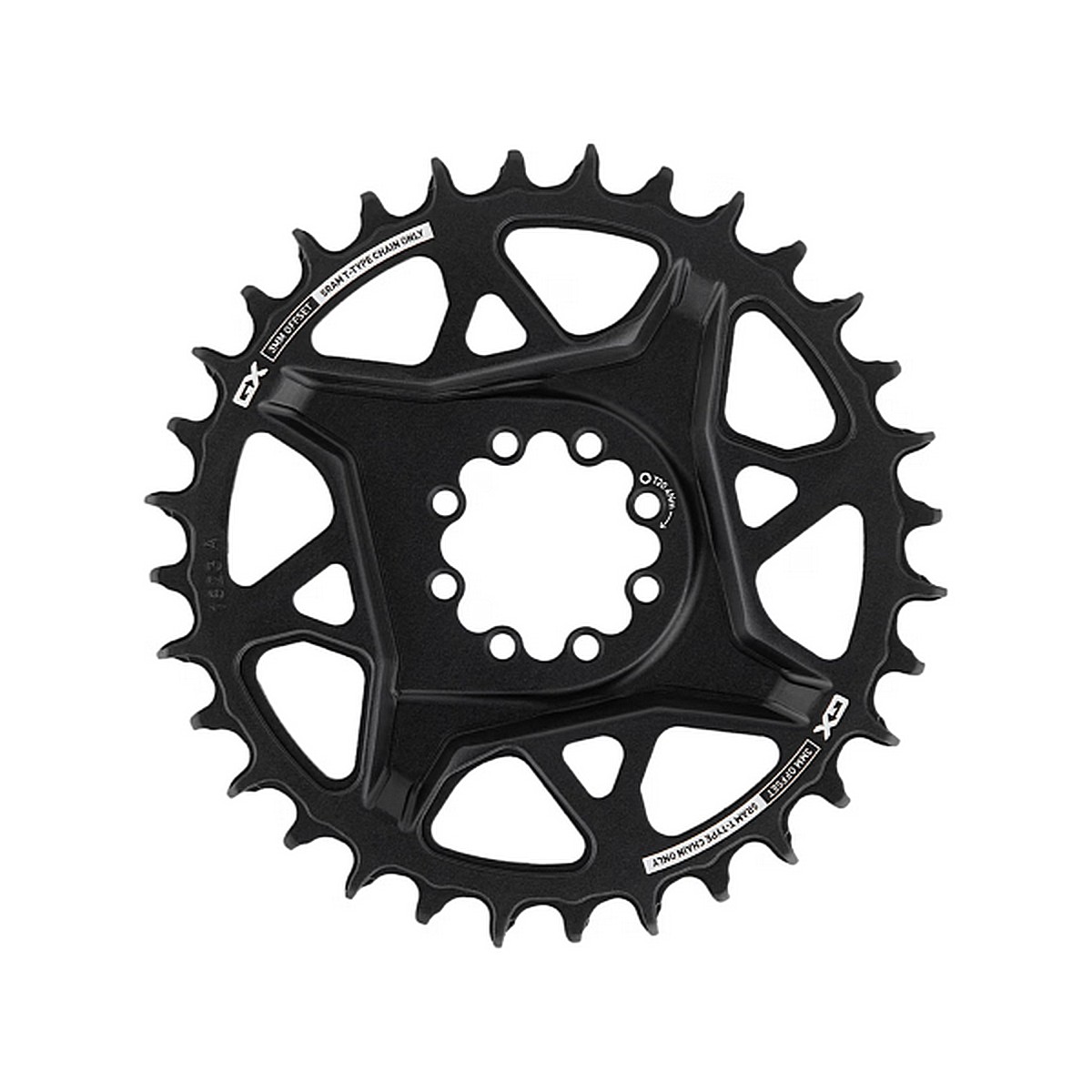 0710845888137 - Sram GX Eagle T-Type 12v 34 Zähne Direct Mount 8-Schrauben Schwarz Boost 3mm