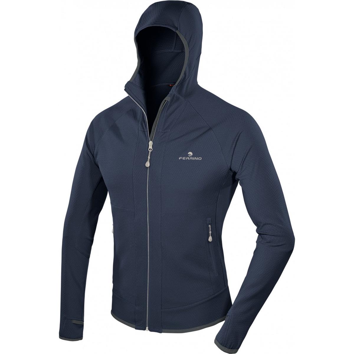 8014044012747 - Dunkelblaue Herrenjacke L für Alpinismus Trekking mit Kapuze Mitchell