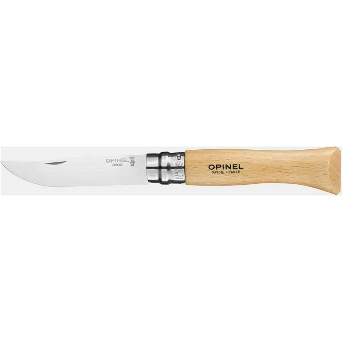 3123840010835 - Opinel Viroblock Messer Nr 9 Inox - Klinge 9 cm Buchenholzgriff Sicherheitsring