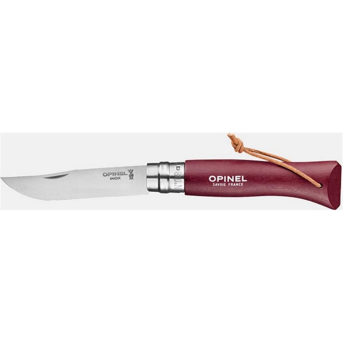 3123840022135 - Opinel Tradition N°08 Bordeaux Messer mit Edelstahlklinge und Hartholzgriff