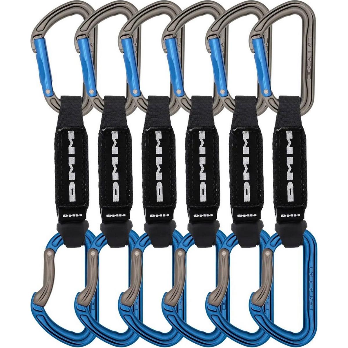 5031290224277 - Tech-Table Expressschlingen Blau 12cm - Set von 6 für Sportklettern mit Shadow Karabiner